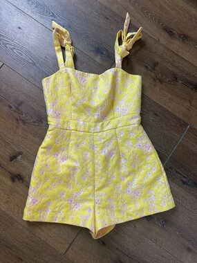 Hutch Yellow Floral Tie-Shoulder Romper